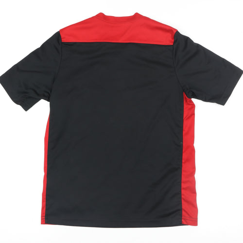 Joma Boys Black Red Football Activewear T-Shirt 8-10 Years Athletic Fit