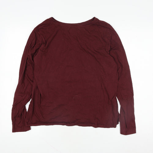 Harry Potter Women Red Long Sleeve Cotton T-Shirt Size M