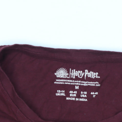 Harry Potter Women Red Long Sleeve Cotton T-Shirt Size M