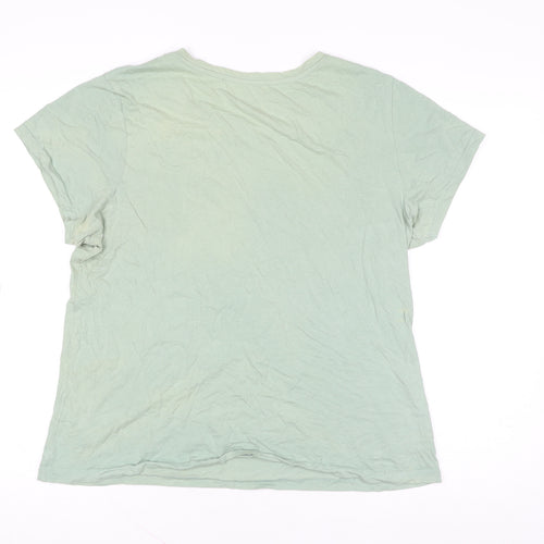 Garfield Women's Green T-Shirt Style Nightshirt L Funny Cartoon Print