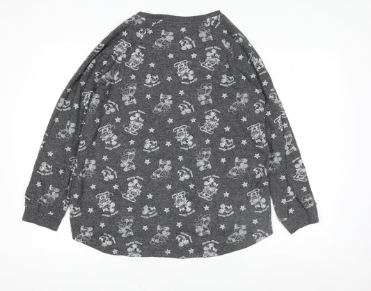 Primark Women’s Grey Mickey Mouse Long Sleeve Nightshirt Size 14