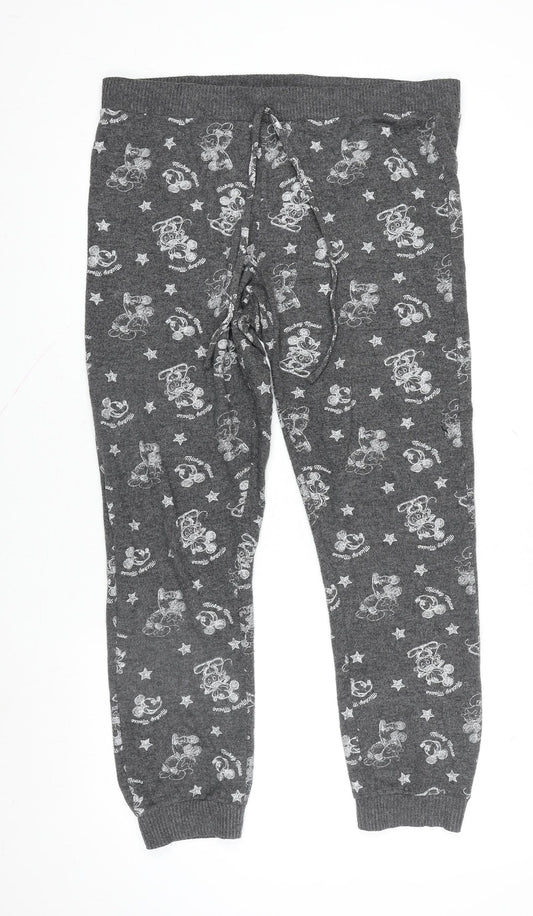 Primark Women’s Grey Mickey Mouse Fleece Pyjama Pants Size 12