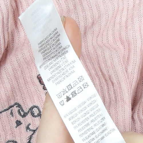 Primark Disney Winnie the Pooh Pink Long Sleeve Pyjama Top Women M