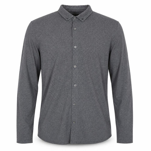 A&W85 Mens Grey Long Sleeve Polo Shirt Size L Cotton Blend