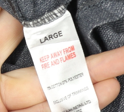 A&W85 Mens Grey Long Sleeve Polo Shirt Size L Cotton Blend