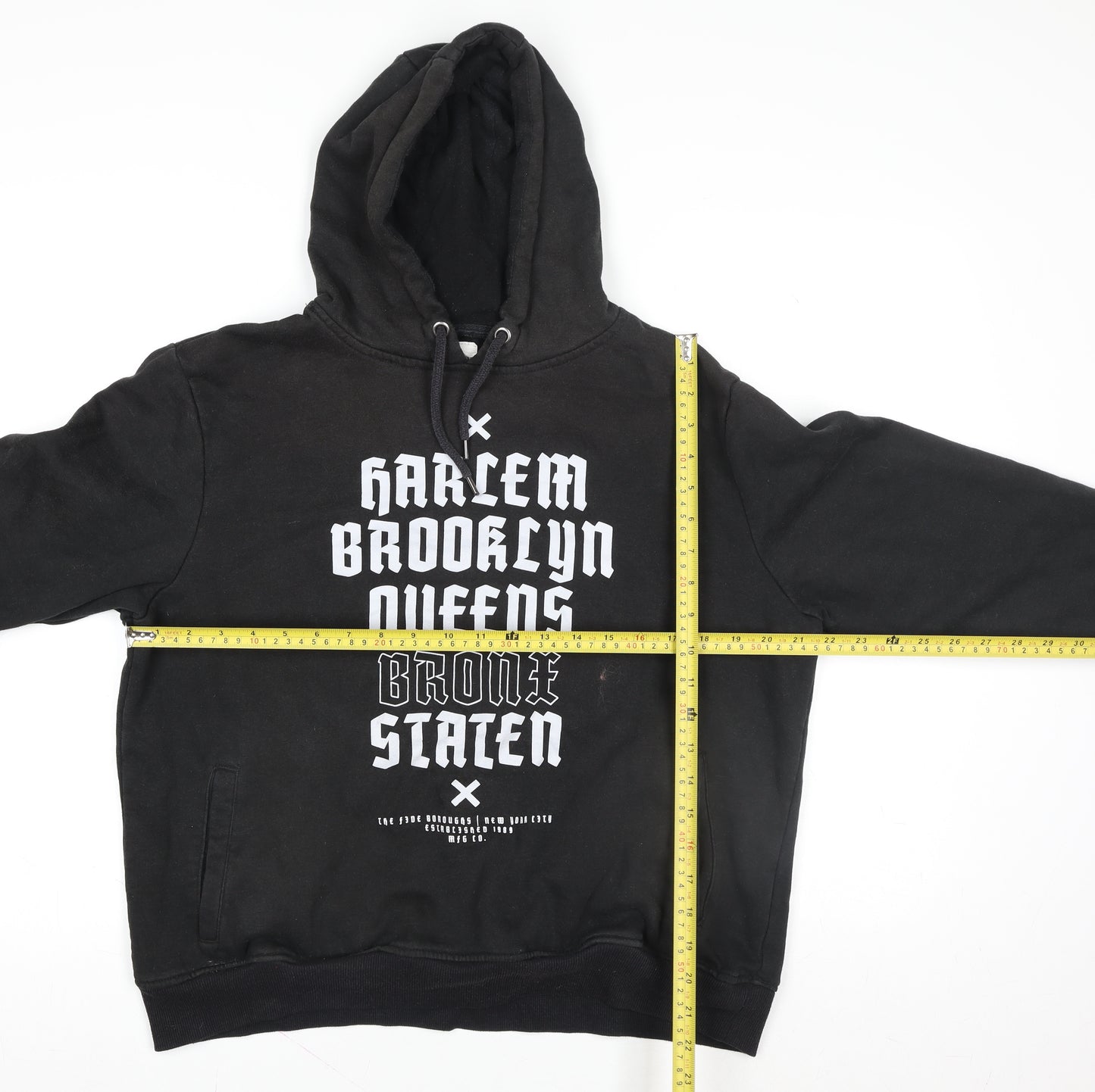 Cedarwood State Black XL Hoodie Harlem Brooklyn Print Unisex