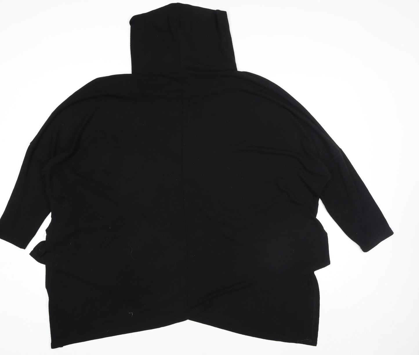 Roman Women Black Sequin Star Cowl Neck Long Sleeve Pullover Sweatshirt Size 20