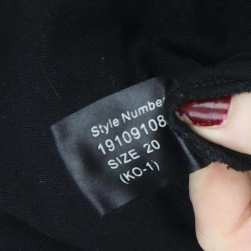 Roman Women Black Sequin Star Cowl Neck Long Sleeve Pullover Sweatshirt Size 20