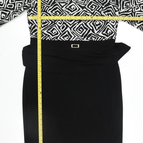 Frank Lyman Women’s Black Geometric Sheath Dress Size 14