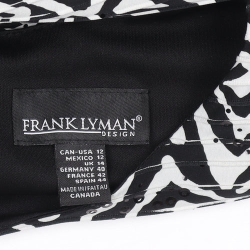 Frank Lyman Women’s Black Geometric Sheath Dress Size 14