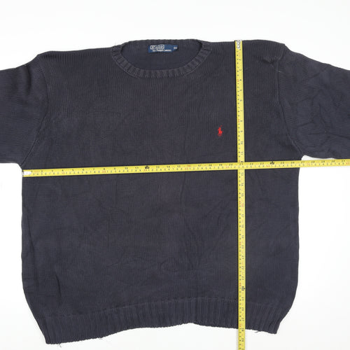Ralph Lauren Men’s Blue 2XL Cotton Crew Neck Pullover Jumper