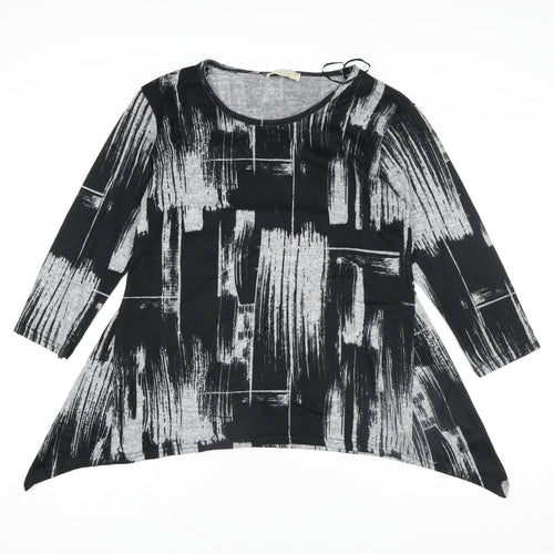 Kate Lilly Designs Women’s Black 3/4 Sleeve Tunic Blouse Size 14