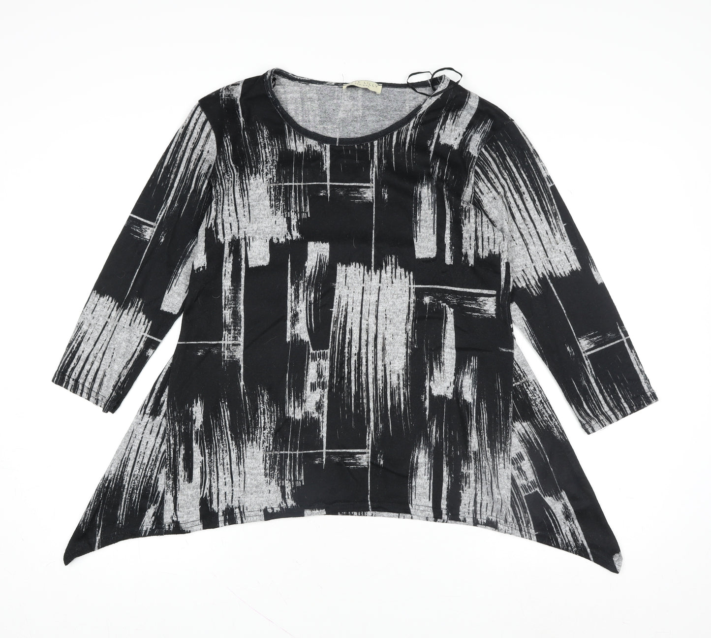 Kate Lilly Designs Women’s Black 3/4 Sleeve Tunic Blouse Size 14
