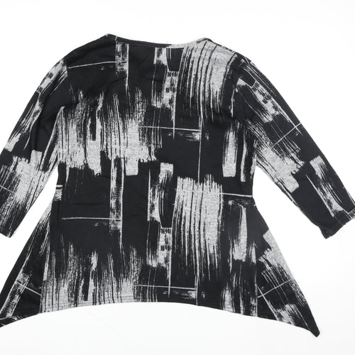 Kate Lilly Designs Women’s Black 3/4 Sleeve Tunic Blouse Size 14