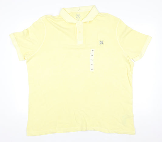 Marks and Spencer Men's Yellow 2XL Cotton Polo Shirt