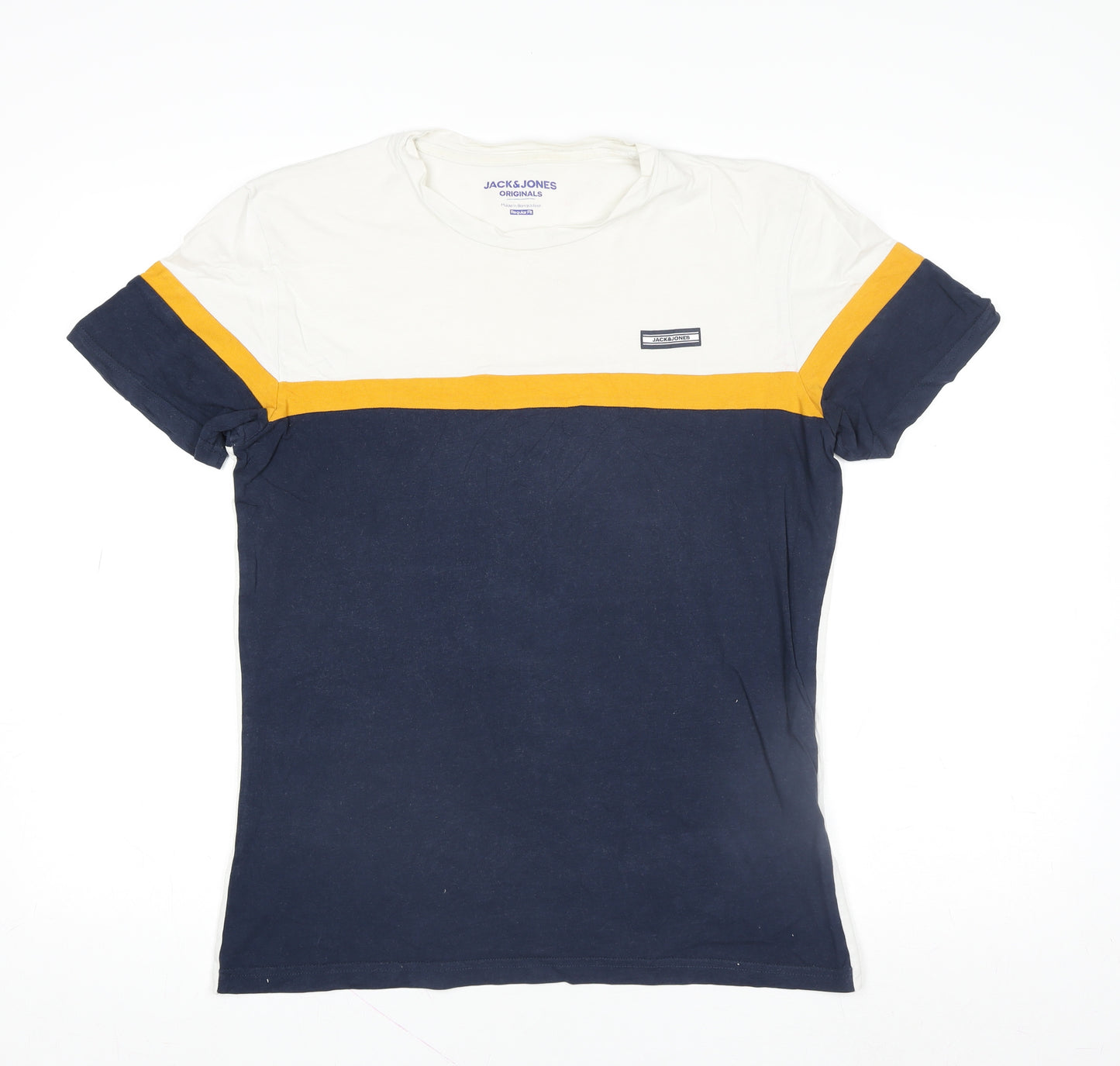 Jack & Jones Mens Multicoloured Cotton Crew Neck T-Shirt Size M