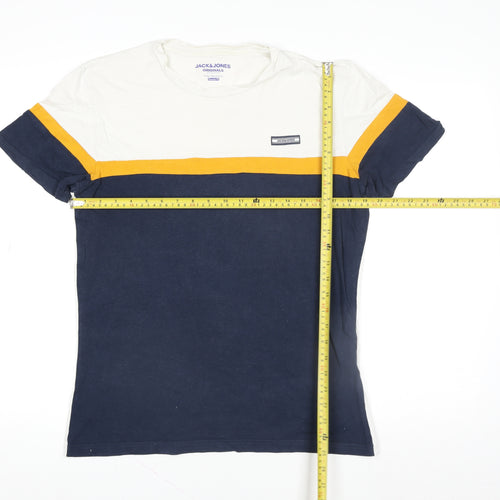 Jack & Jones Mens Multicoloured Cotton Crew Neck T-Shirt Size M