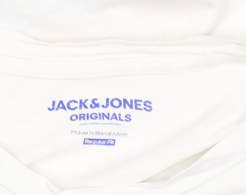 Jack & Jones Mens Multicoloured Cotton Crew Neck T-Shirt Size M