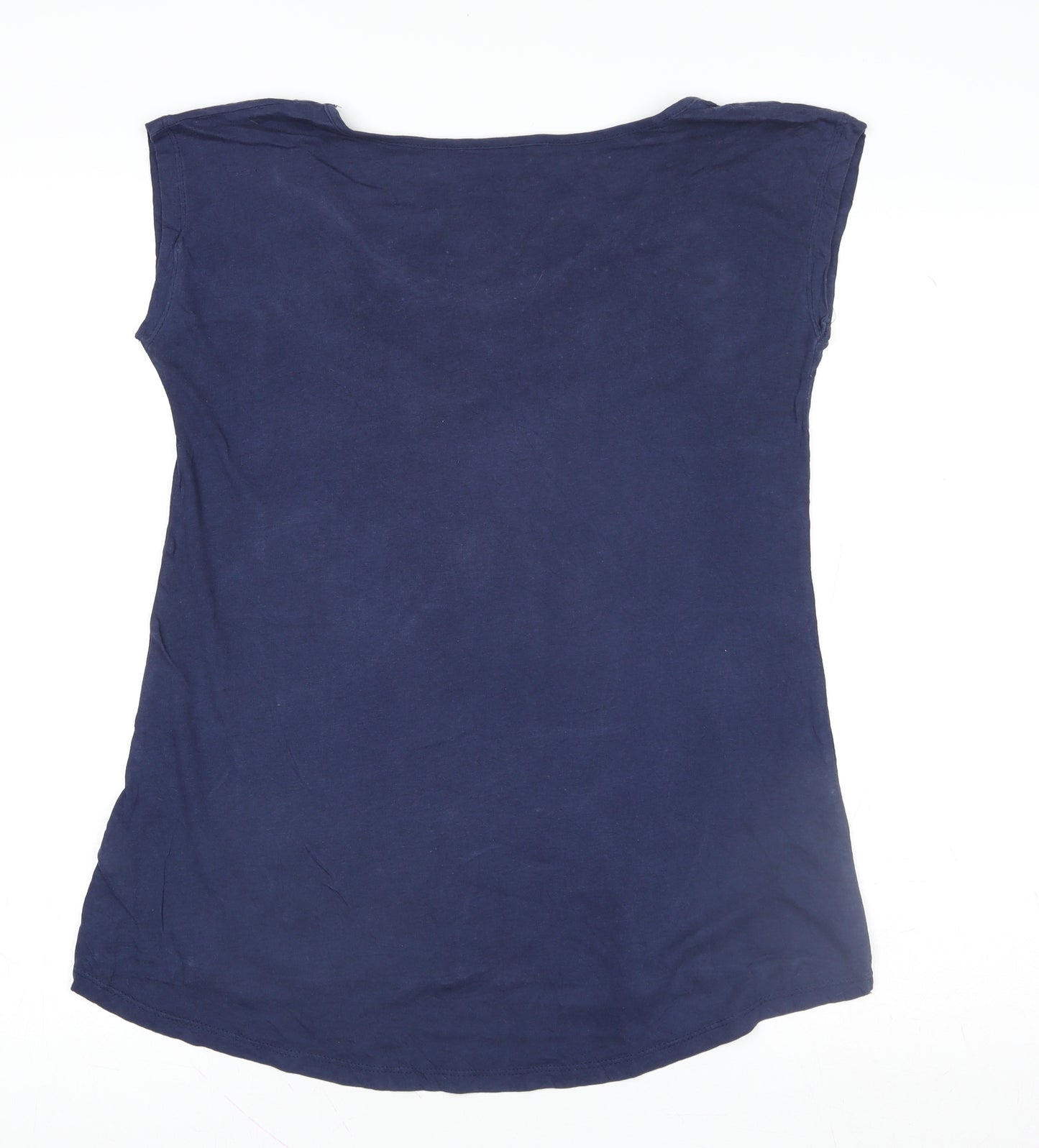 Dorothy Perkins Women's Blue Bow T-Shirt Size 6 Cotton Casual Top