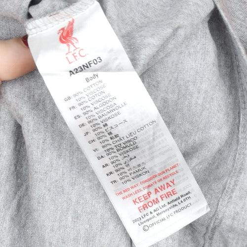 LFC Boys Grey Red Long Sleeve Christmas T-Shirt 9-10 Years Cotton Blend