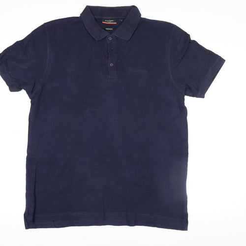 Pierre Cardin Men's Blue Cotton Polo Shirt Size L Casual Classic