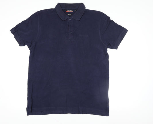 Pierre Cardin Men's Blue Cotton Polo Shirt Size L Casual Classic