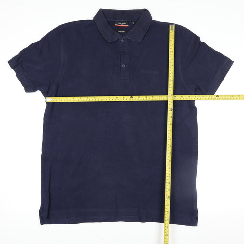Pierre Cardin Men's Blue Cotton Polo Shirt Size L Casual Classic