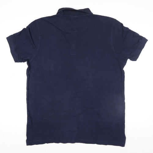 Pierre Cardin Men's Blue Cotton Polo Shirt Size L Casual Classic