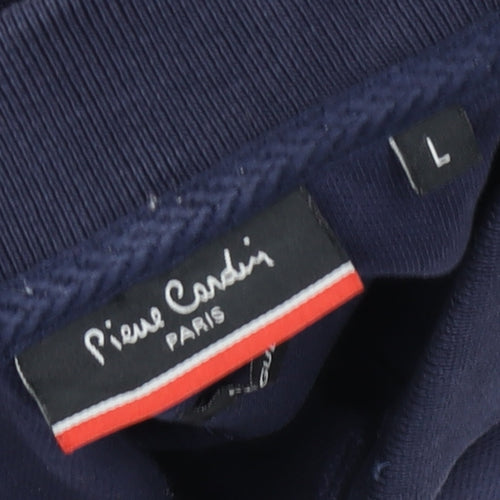 Pierre Cardin Men's Blue Cotton Polo Shirt Size L Casual Classic