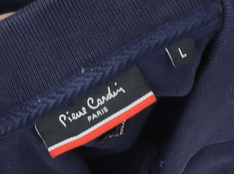Pierre Cardin Men's Blue Cotton Polo Shirt Size L Casual Classic