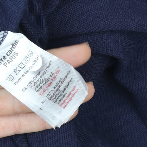 Pierre Cardin Men's Blue Cotton Polo Shirt Size L Casual Classic