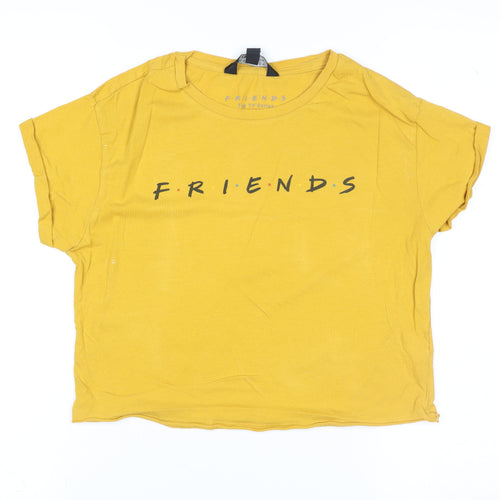 New Look Girls Yellow Friends Graphic T-Shirt Age 14-15 Years Cotton