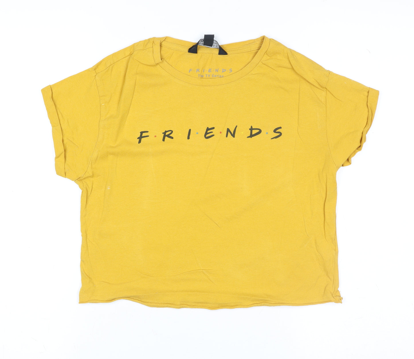 New Look Girls Yellow Friends Graphic T-Shirt Age 14-15 Years Cotton