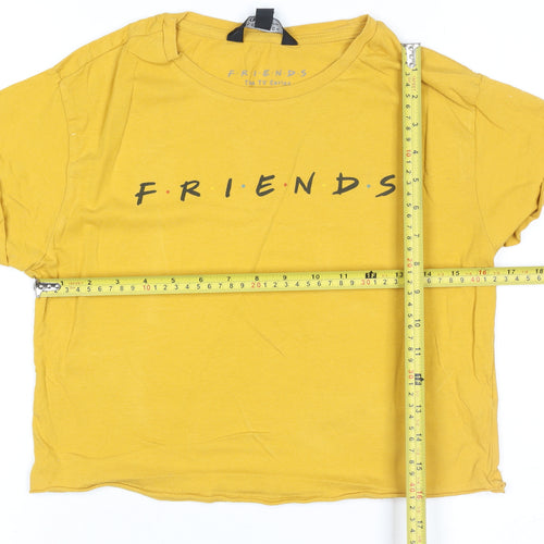 New Look Girls Yellow Friends Graphic T-Shirt Age 14-15 Years Cotton