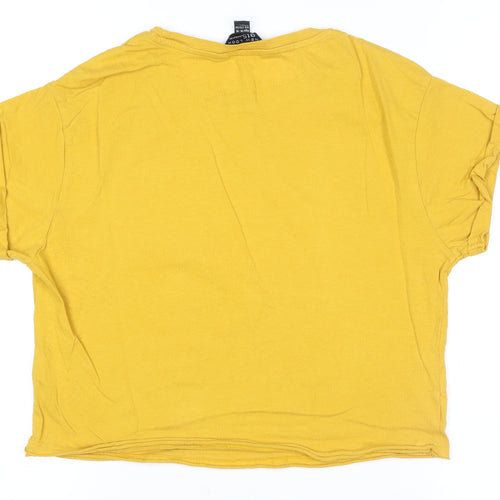 New Look Girls Yellow Friends Graphic T-Shirt Age 14-15 Years Cotton