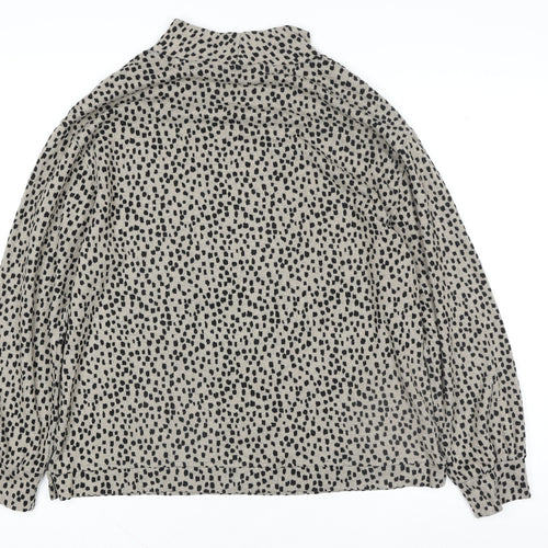 Nutmeg Women Beige Black Animal Print Long Sleeve Sweatshirt Size 10
