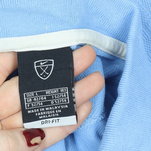 Nike Men's Blue Dri-Fit Golf Polo Shirt Size L Cotton Blend