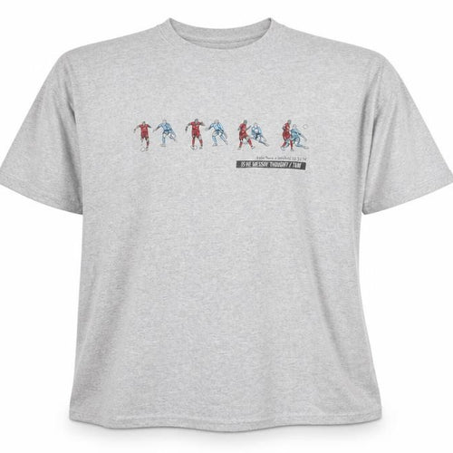 The Anfield Wrap Men's Grey Cotton Football Graphic T-Shirt Size L