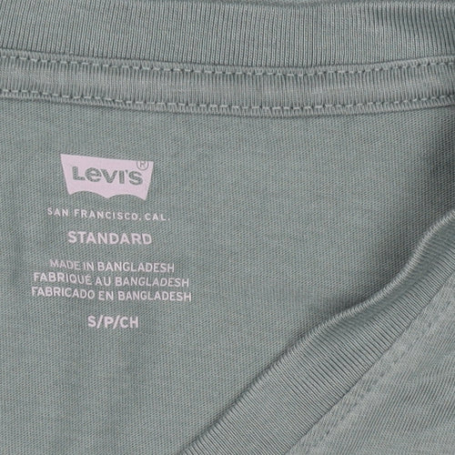 Levi's Men's Green V-Neck Cotton Short Sleeve T-Shirt Size S
