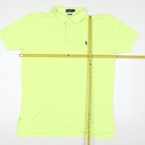 Ralph Lauren Men's Yellow Classic Fit Polo Shirt L Cotton