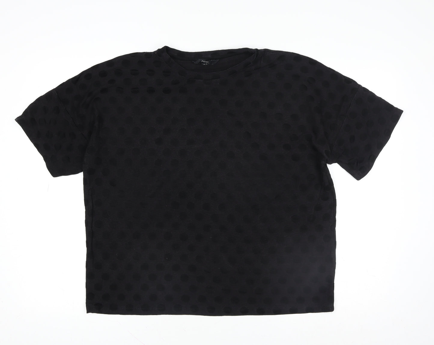 Next Womens Black Polka Dot Short Sleeve T-Shirt Size 16