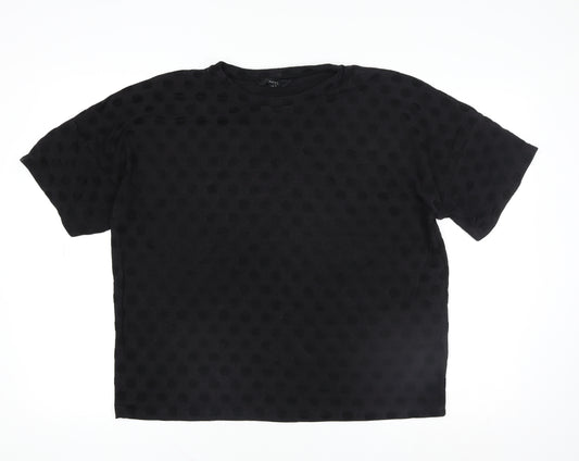 Next Womens Black Polka Dot Short Sleeve T-Shirt Size 16