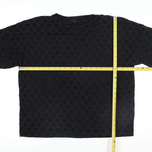 Next Womens Black Polka Dot Short Sleeve T-Shirt Size 16