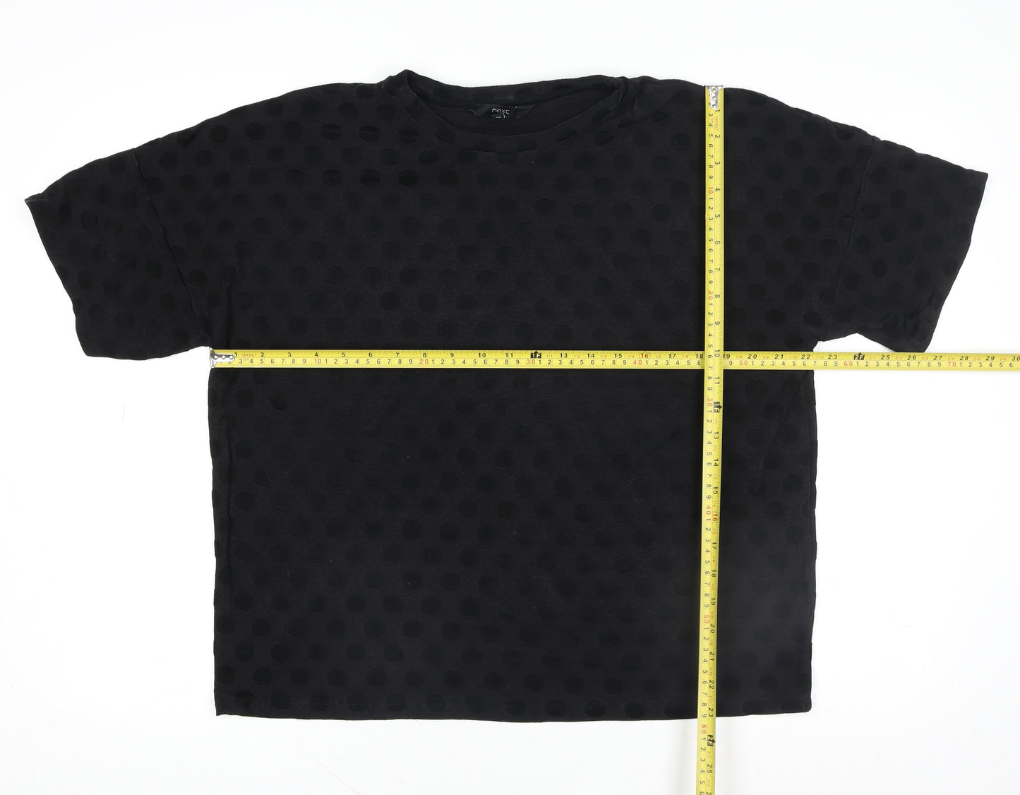 Next Womens Black Polka Dot Short Sleeve T-Shirt Size 16