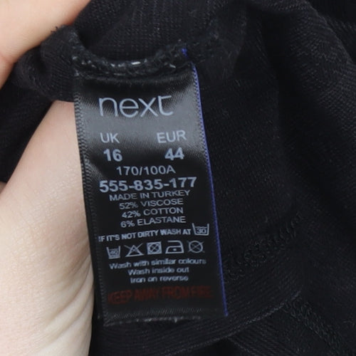 Next Womens Black Polka Dot Short Sleeve T-Shirt Size 16