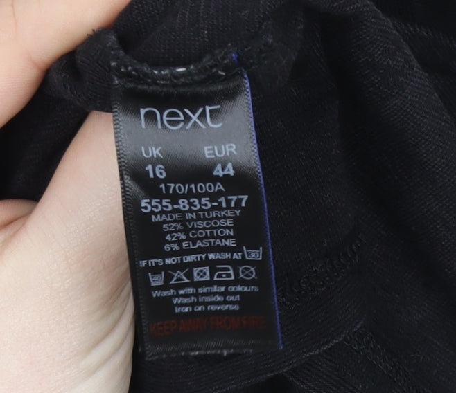 Next Womens Black Polka Dot Short Sleeve T-Shirt Size 16