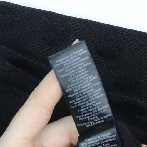 Next Womens Black Polka Dot Short Sleeve T-Shirt Size 16