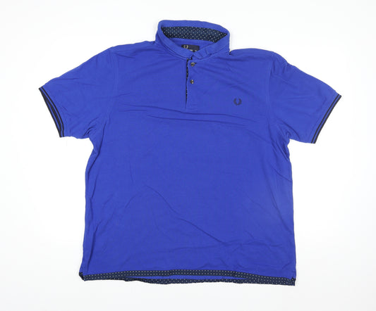 Fred Perry Men's Blue 2XL Slim Fit Cotton Polo Shirt