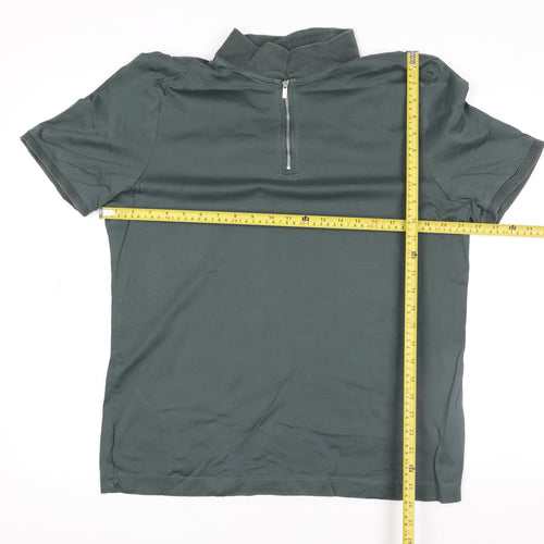 Marks and Spencer Autograph Men's Green Supima Cotton 1/4 Zip Polo Shirt L