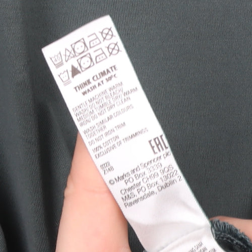 Marks and Spencer Autograph Men's Green Supima Cotton 1/4 Zip Polo Shirt L